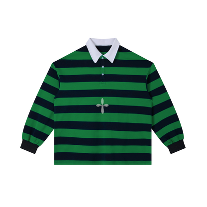 Color Block Stripe Polo Shirt