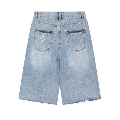 Men’s Vintage Wide Leg Denim Shorts